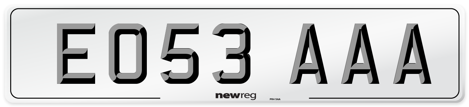EO53 AAA Number Plate from New Reg